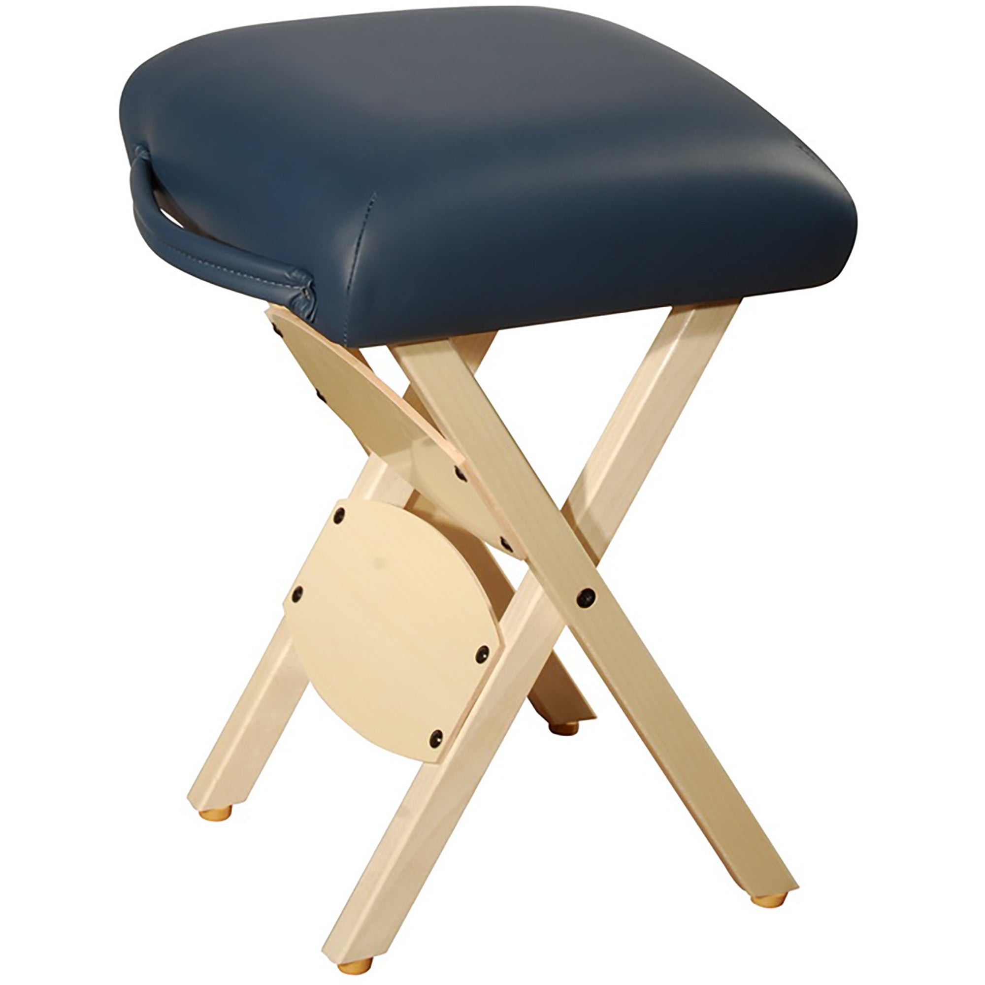Master Massage Wooden Portable Folding Massage Stool- Lightweight Wood Foldable Tattoo Stool, Royal Blue