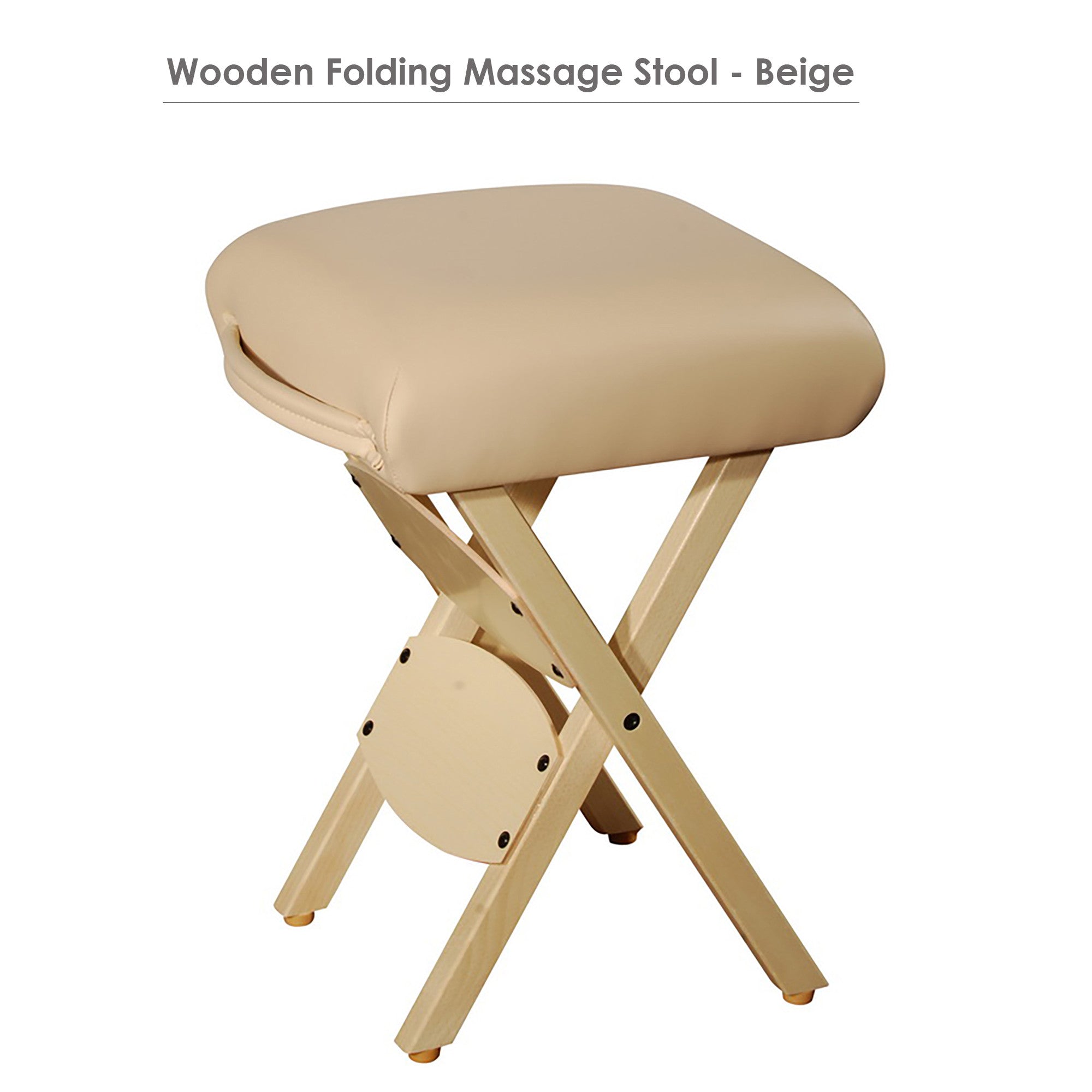 Master Massage Wooden Portable Folding Massage Stool- Lightweight Wood Foldable Tattoo Stool, Burgundy